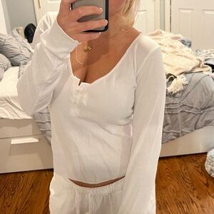 Free people white long sleeve